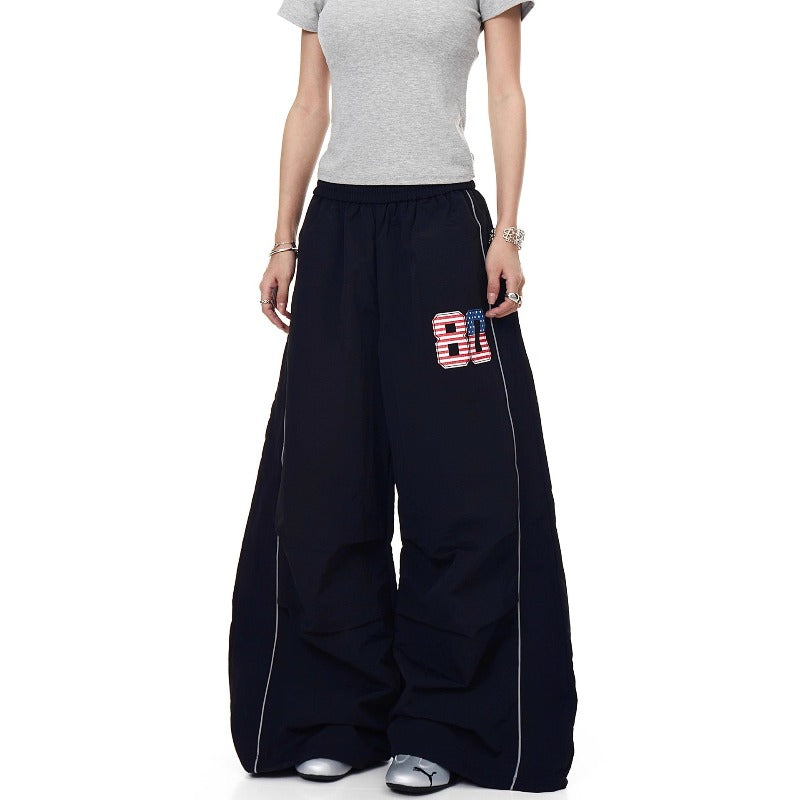 Women casual pants loose elastic waist