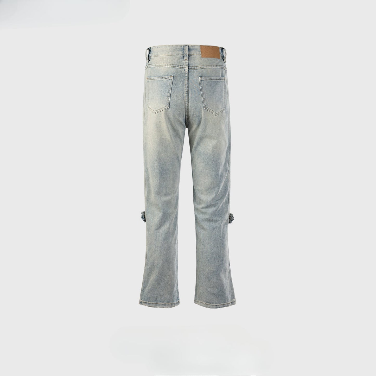MIJKO Men's Vintage Pants MIJKO Men's Zipper Pants Pants Button Jeans