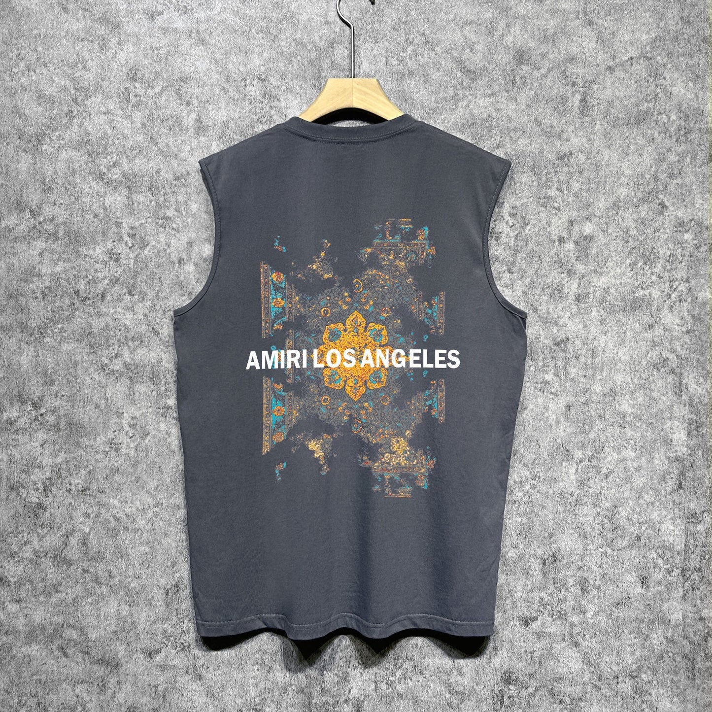 Amiri tank top damaged oil painting printing