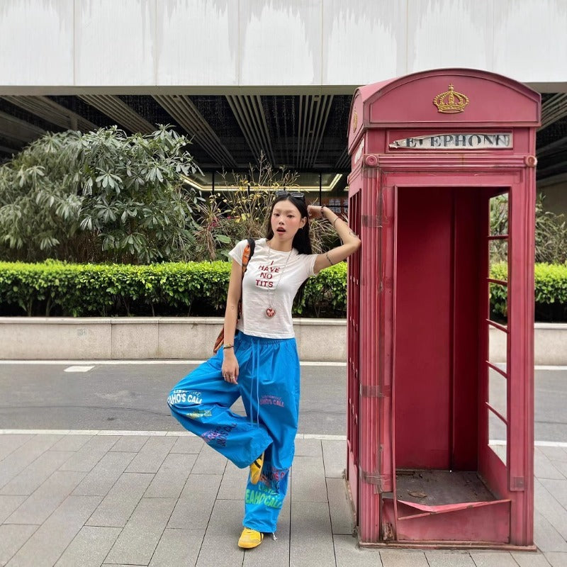 Women casual pant letter graffiti summer