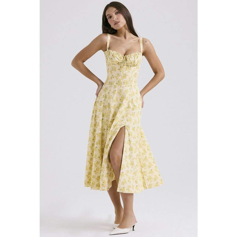 Women's dress: amazon bestseller - summer chic, elegant, high-end, spaghetti strap, soft & feminine style - french-inspired dress for women