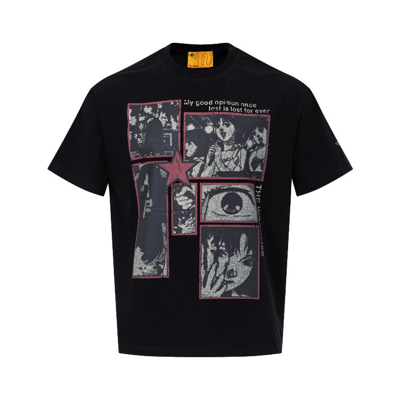 Men's t-shirts: wt american street style, unisex, premium feel, summer cartoon graphic design, cool-touch, men's loose fit short sleeve tee