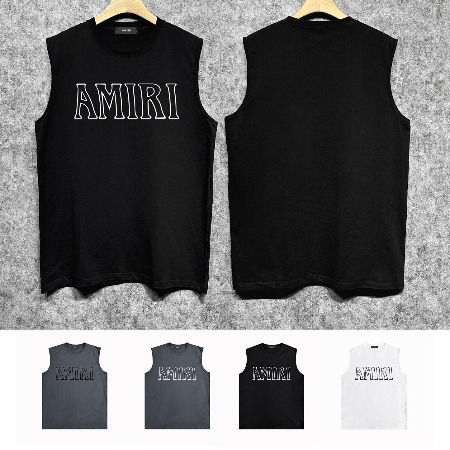 Amiri tank top bevel cut letterprinting