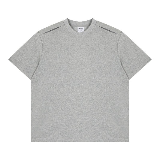 Men's t-shirts: american retro couple streetwear solid color deconstructed design minimalist versatile men's loose fit crew neck short sleeve t-shirt