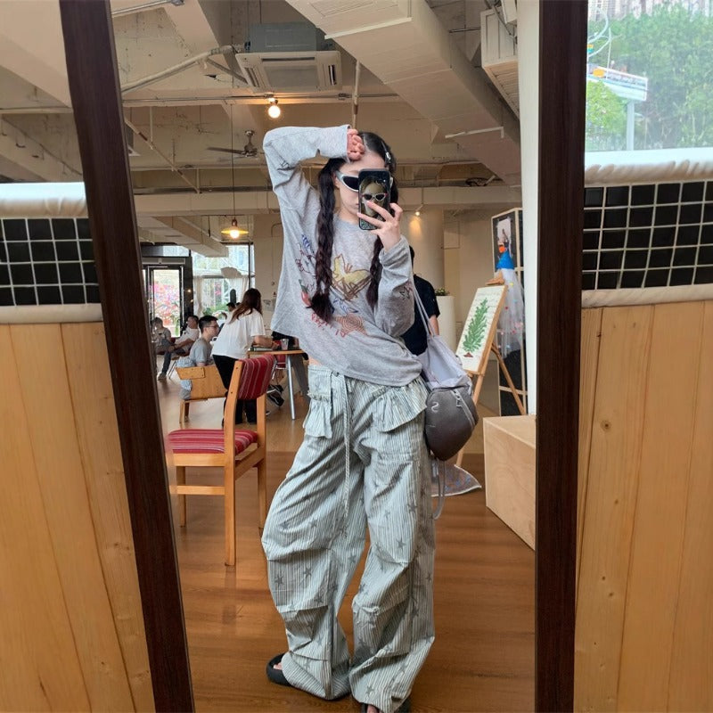 Women casual pant summer with detachable fart curtain