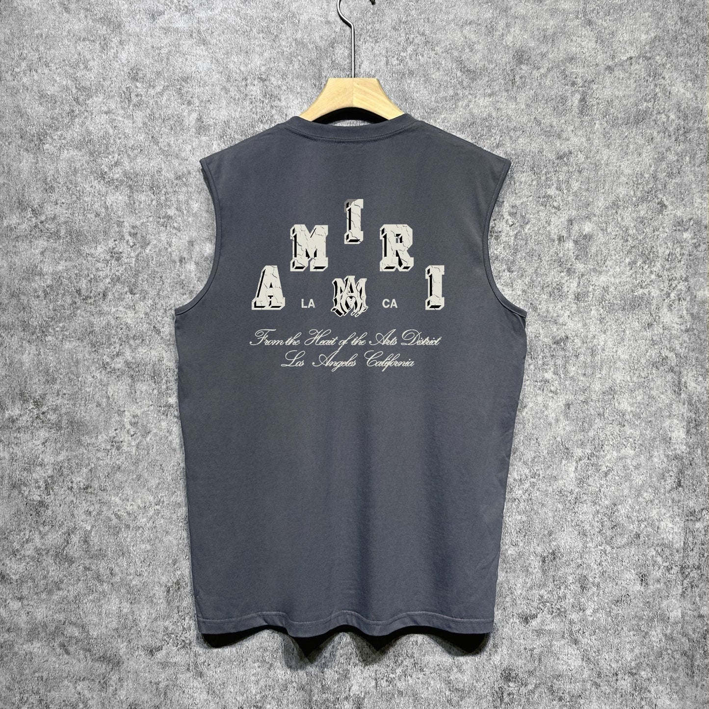 Amiri tank top bone white bone crack letterprinting