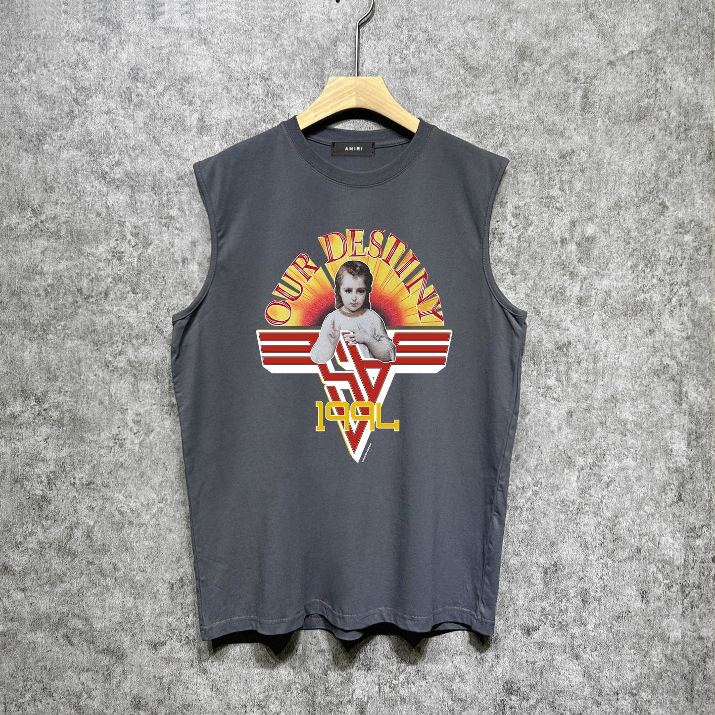 Amiri tank top oil painting girl printing