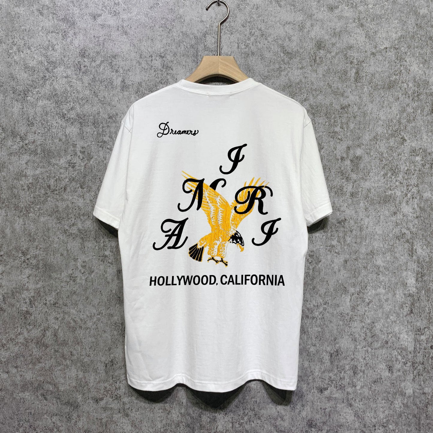 Amiri t shirts hollywood eagle printing short sleeve