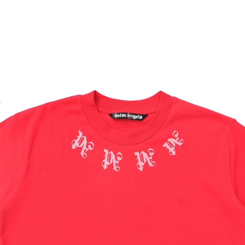 Palm Angels T Shirts Letter Painted Coconut Tree Print Short Sleeve T-Shirt