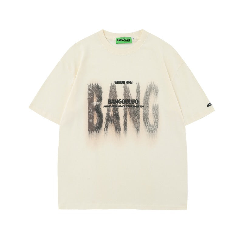 Men t shirts mankun spring american fashionable brand high street logo phantom design rock handsome loose short-sleeved t-shirt