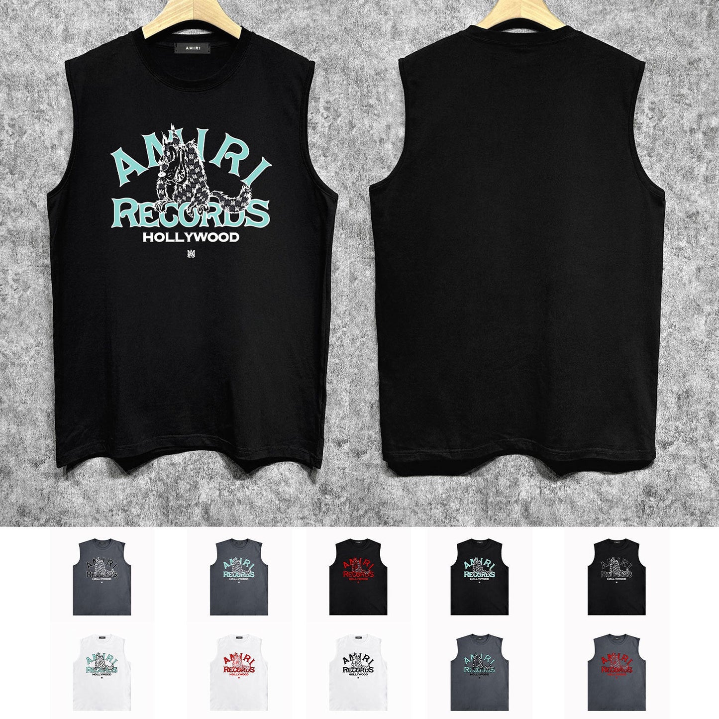 Amiri tank top big bad wolf letterprinting