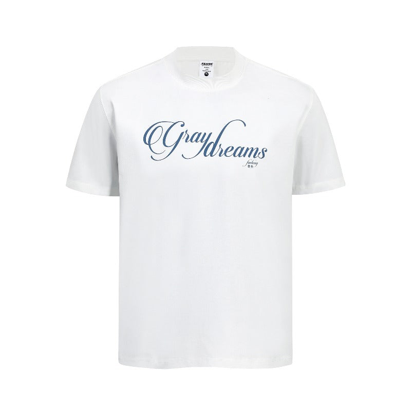 Men's t-shirts: american retro couple style streetwear deconstructed letter print design, men's crew neck slim fit short sleeve t-shirt