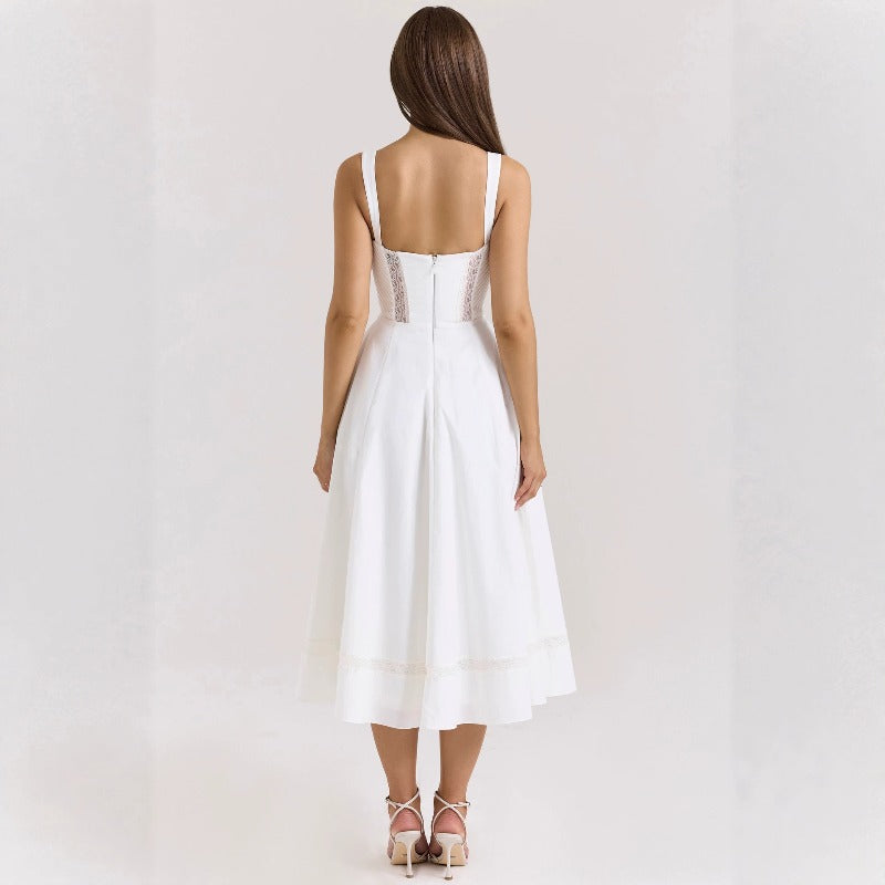 Women's dress: amazon cross-border fashion, european & american style, elegant, gentle, slimming, floral print, spaghetti strap, fairy-like dress for women