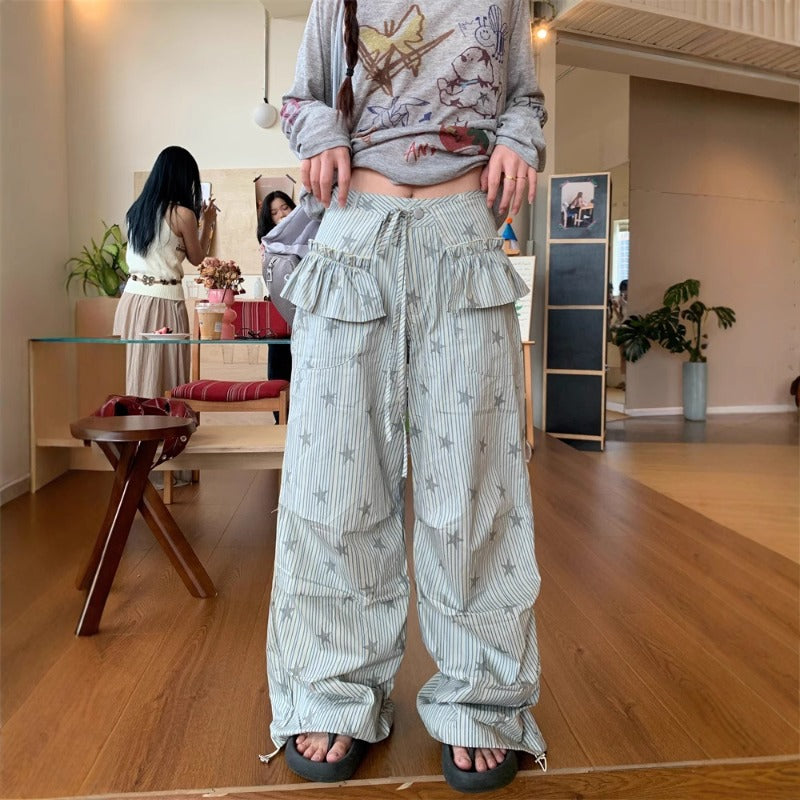 Women casual pant summer with detachable fart curtain