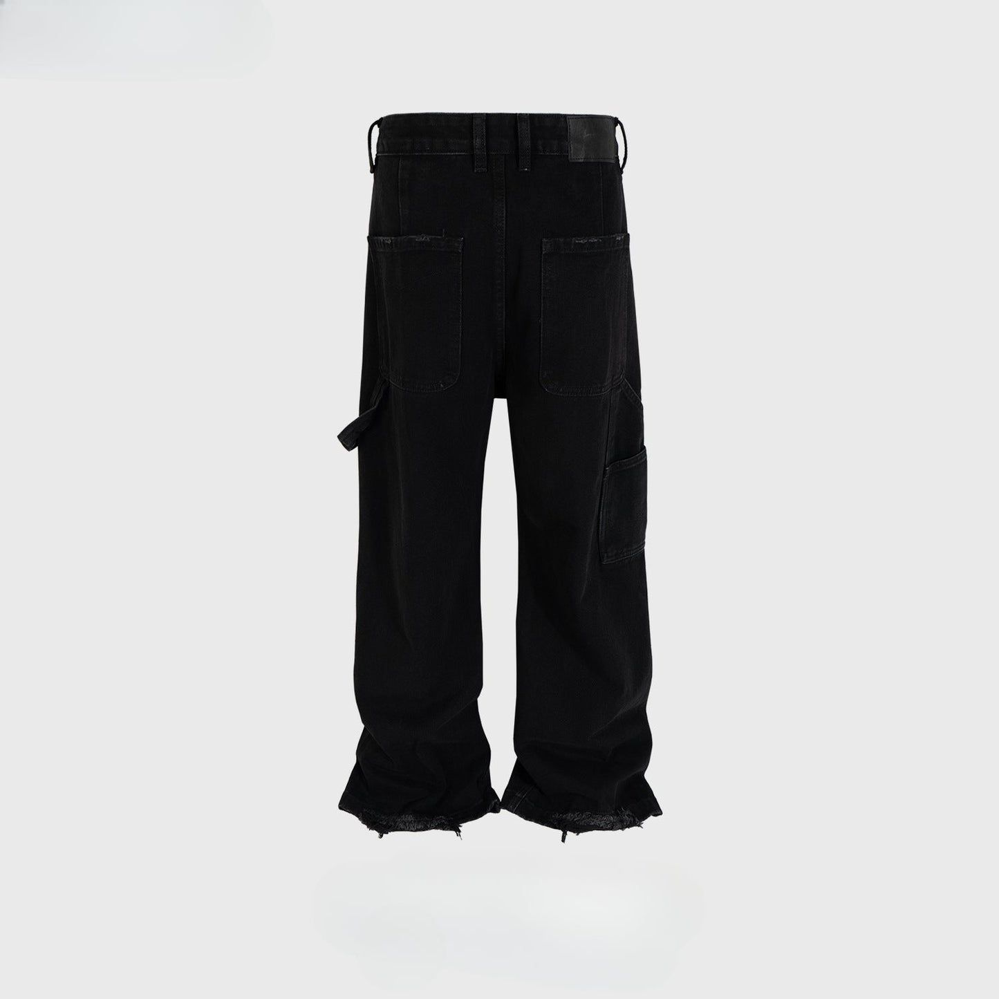 MIJKO Men Vintage Pants MIJKO High Street Spliced Trousers Men's and Women's Design Black Jeans