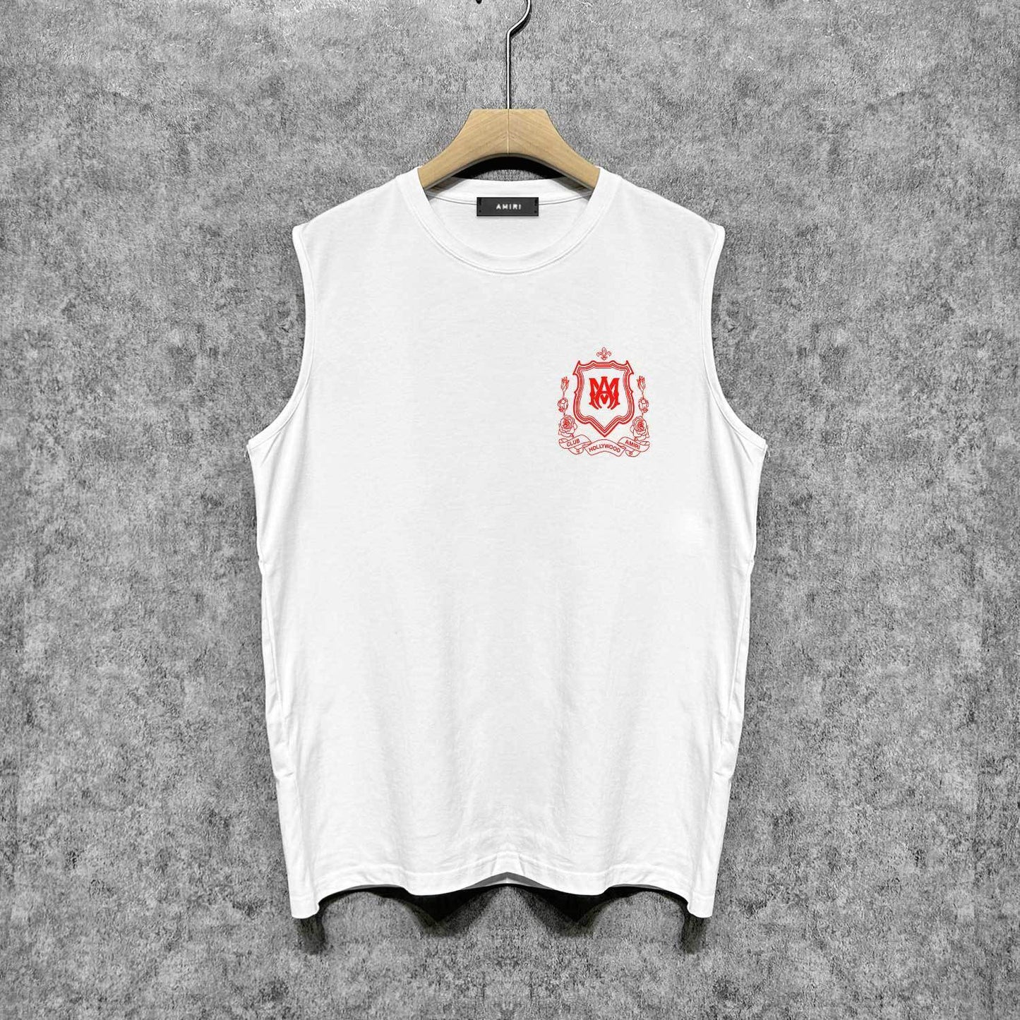Amiri tank top flower shield printing