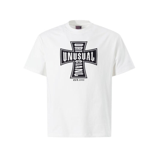 Men's t-shirts: american streetwear summer trendy retro cross design premium slim-fit short sleeve tee