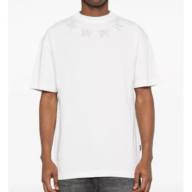 Palm Angels T Shirts Letter Painted Coconut Tree Print Short Sleeve T-Shirt