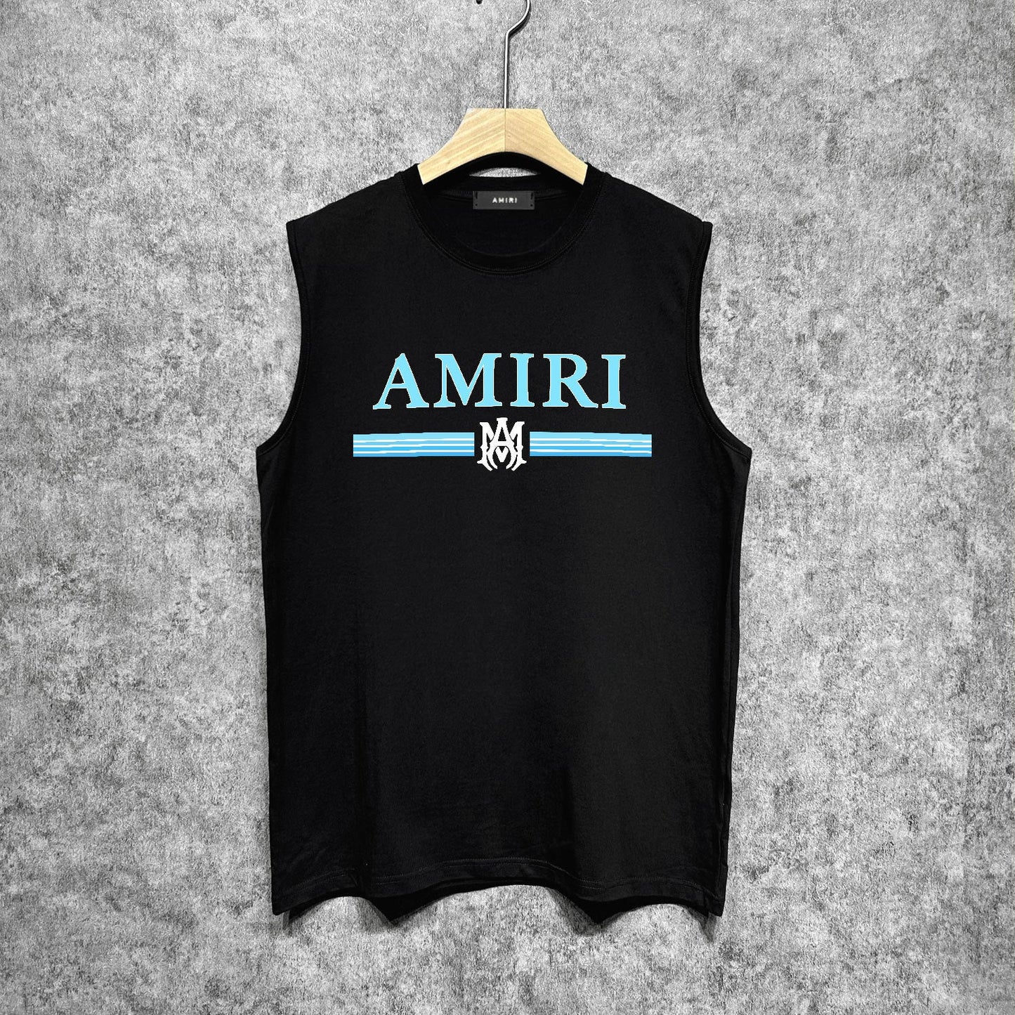 Amiri tank top colorfulletter horizontal stripprinting