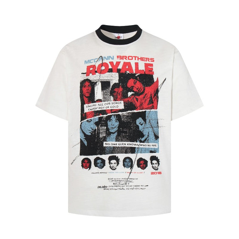 Men's t-shirts - american retro unisex g breathable slub cotton graphic design slim fit short sleeve tee