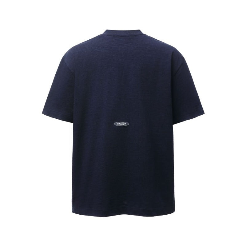 Men's t-shirts: american retro heavyweight double yarn padded print crew neck design, men's high street oversized short sleeve tee