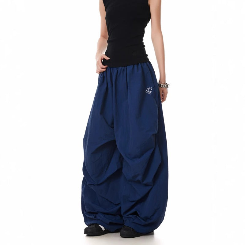 Womens casual pants womens summer loose vintage pleated straight