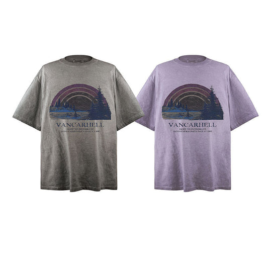 Mens T Shirts Loose Old Loose Short Sleeves