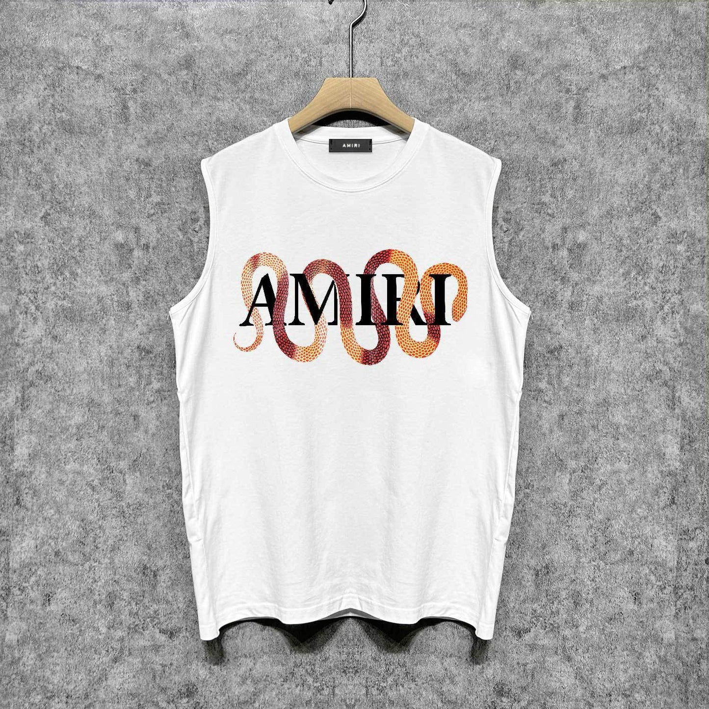 Amiri tank top gold snake print