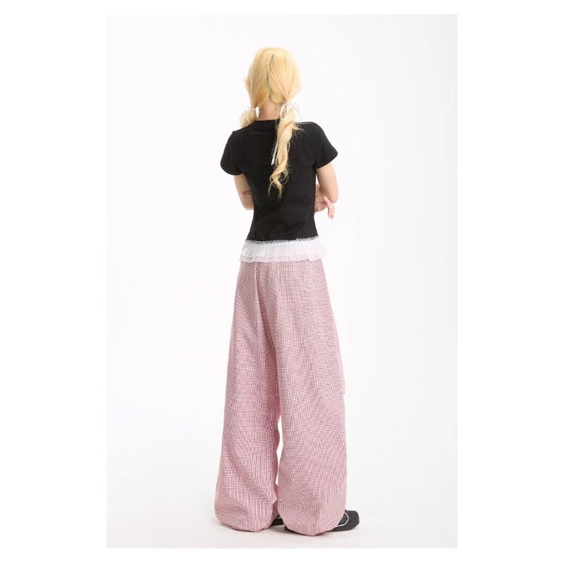 Women casual pant contrast colorstripessummerloose