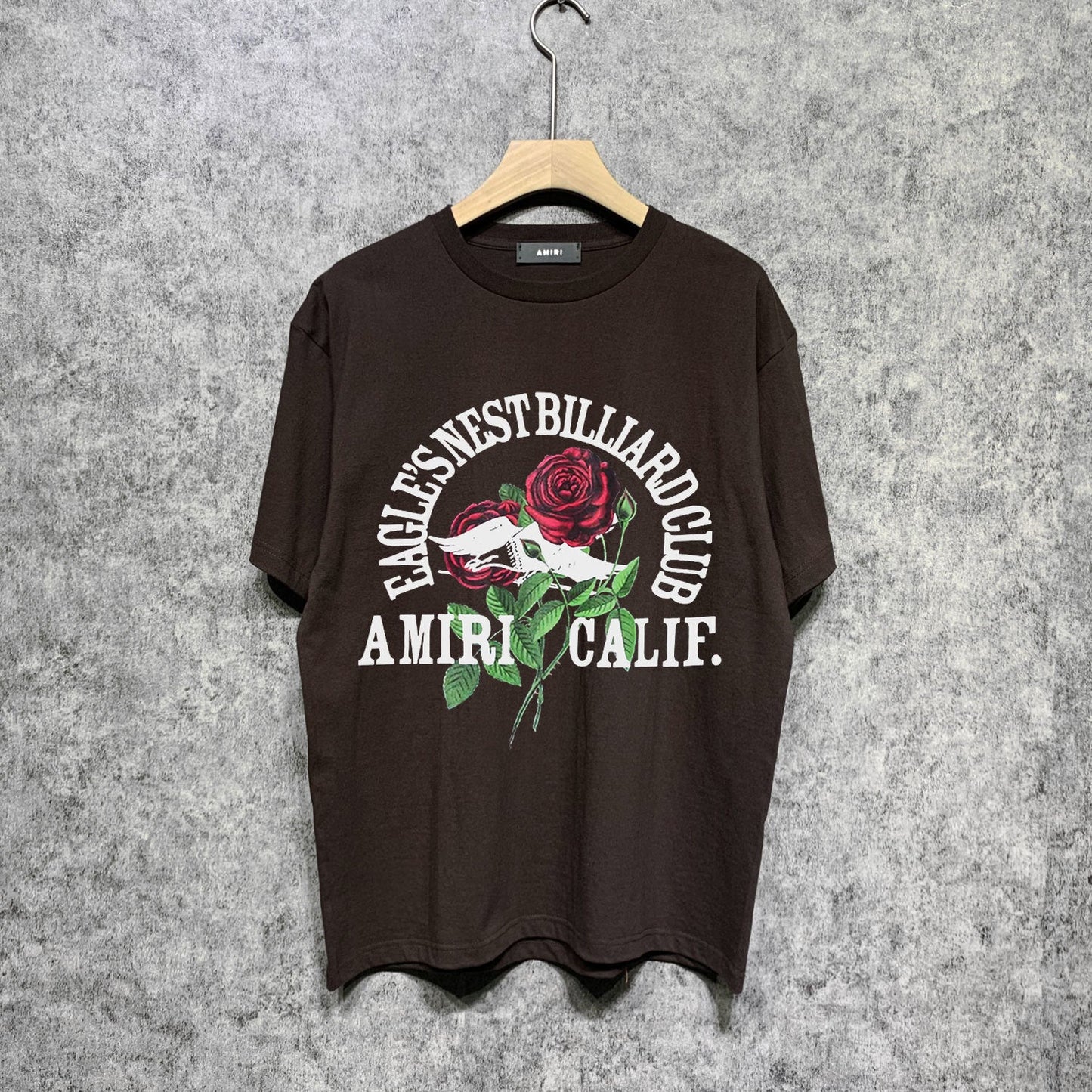 Amiri t shirts rose printing short sleeve