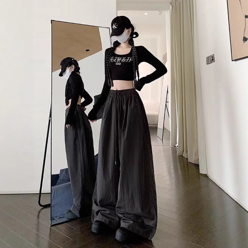 Women casual pant retro quick-drying loose