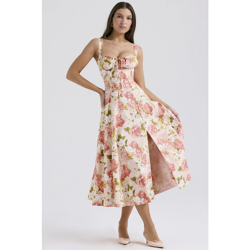 Women's dress: amazon bestseller - summer chic, elegant, high-end, spaghetti strap, soft & feminine style - french-inspired dress for women