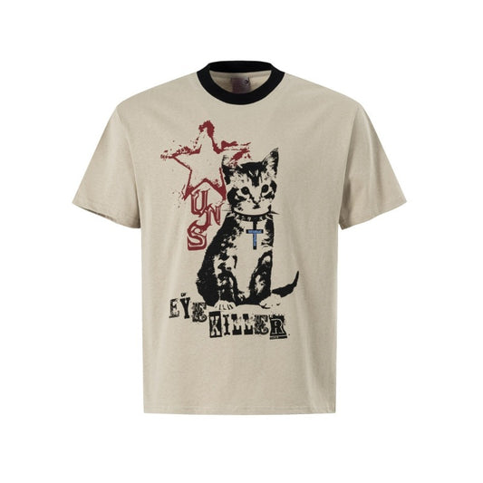 Men's t-shirts - american street style summer streetwear trendy fun graphic design premium slim fit short sleeve t-shirt