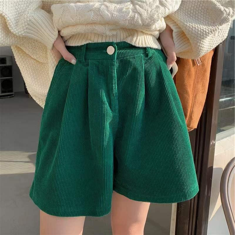 Women casual pant corduroy high waist