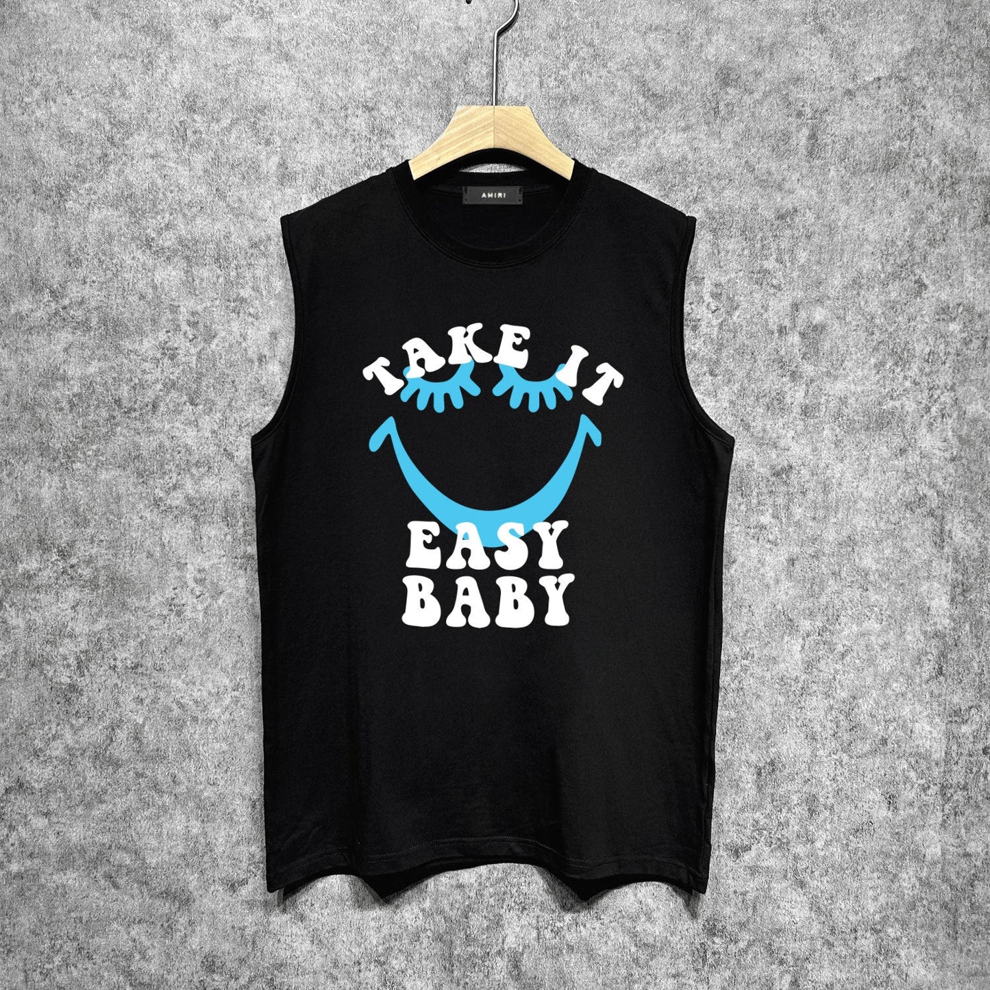 Amiri tank top smiley face printing