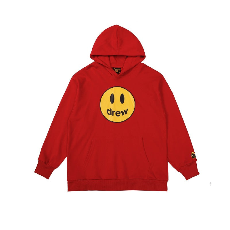 Drew house hoodie - autumn/winter d@ew classic smiley face letter print hooded sweatshirt (available in fleece and terry loop)