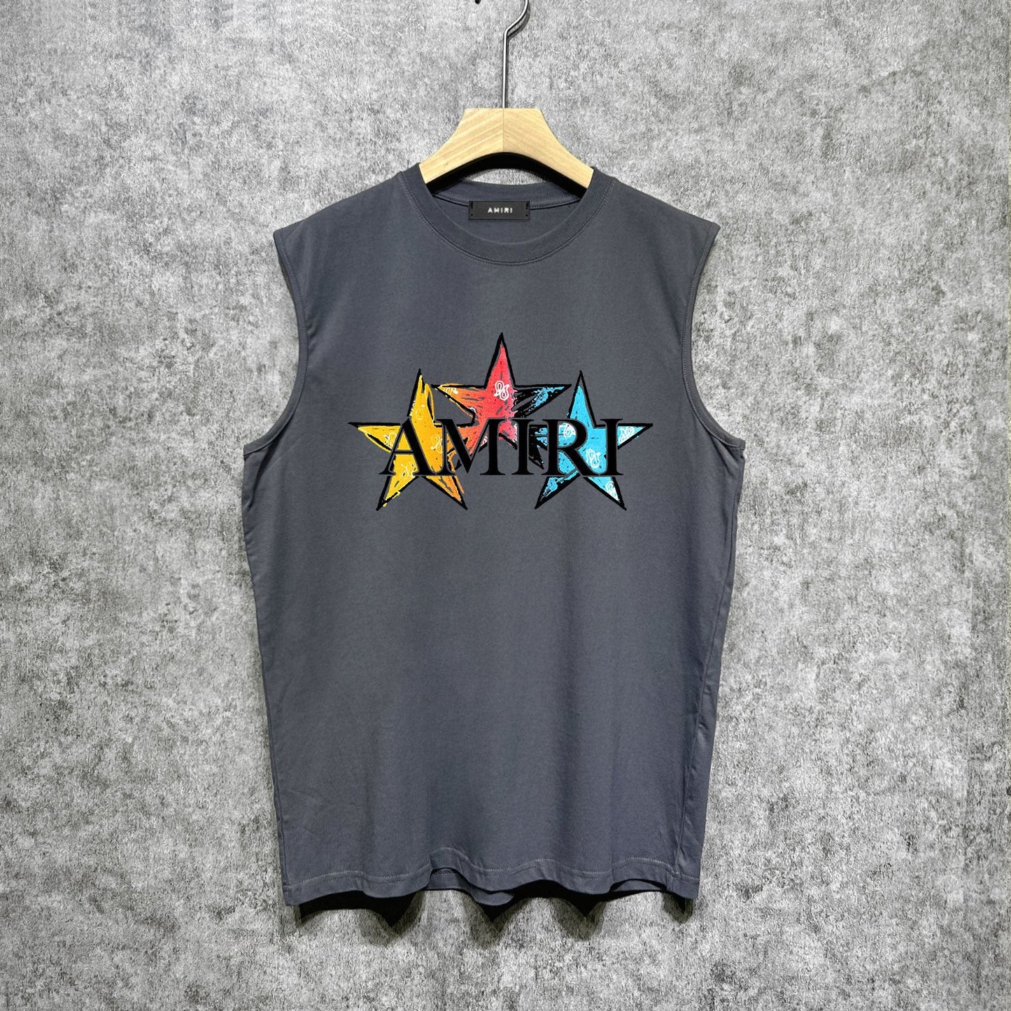 Amiri tank top graffiti five-pointed star letterprinting