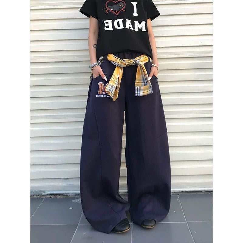Women casual pant patchworkplaid skirt fart curtain