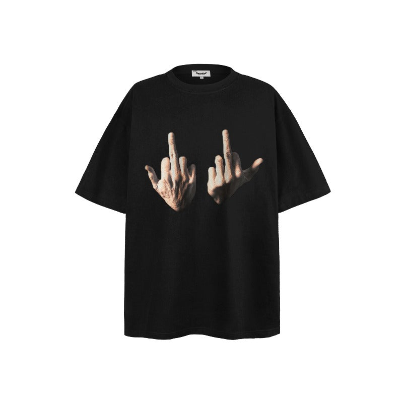 Men t shirts mankun spring american trendypure color international gesture handsome street casualloose short sleeve t-shirt