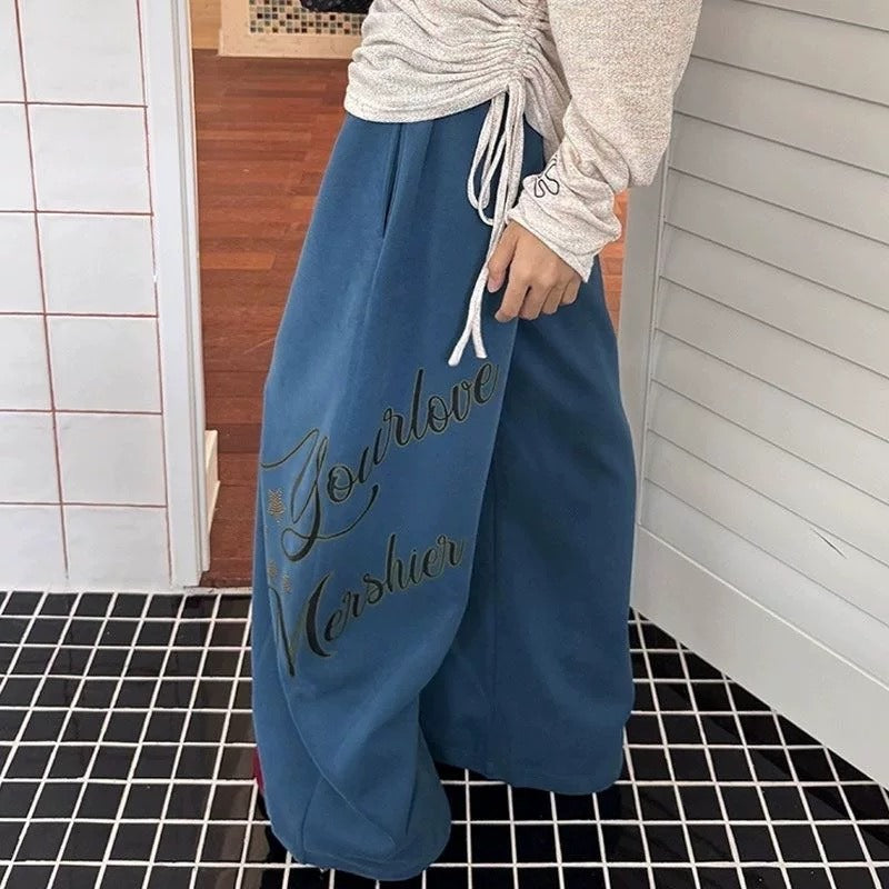 Women casual pants retro autum loose