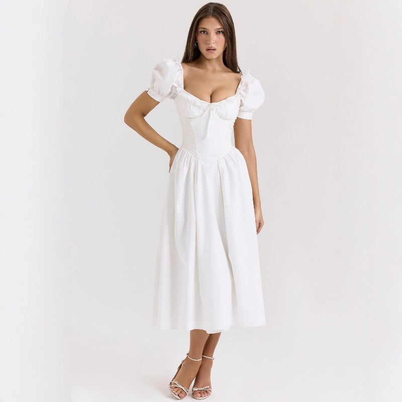 Women's dress - cross-border spring/summer amazon fashion: european & american style, artistic french-inspired, fresh print, trendy women's apparel