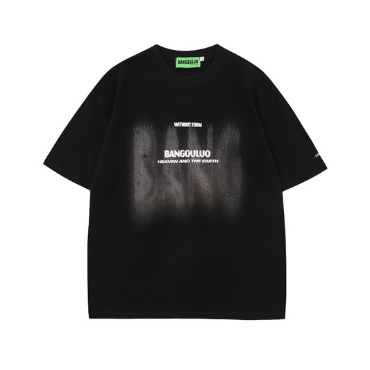 Men t shirts mankun spring american fashionable brand high street logo phantom design rock handsome loose short-sleeved t-shirt