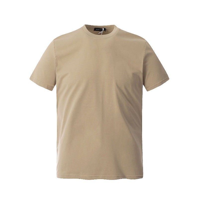 Men's t-shirts: american streetwear summer solid color deconstructed high-end small collar design loose fit short sleeve tee