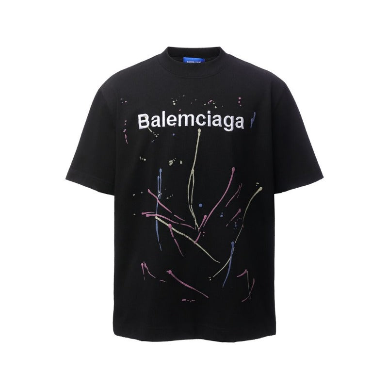 Men's t-shirts: american retro heavyweight double yarn high-quality colorful print design, men's crew neck loose fit short sleeve t-shirt