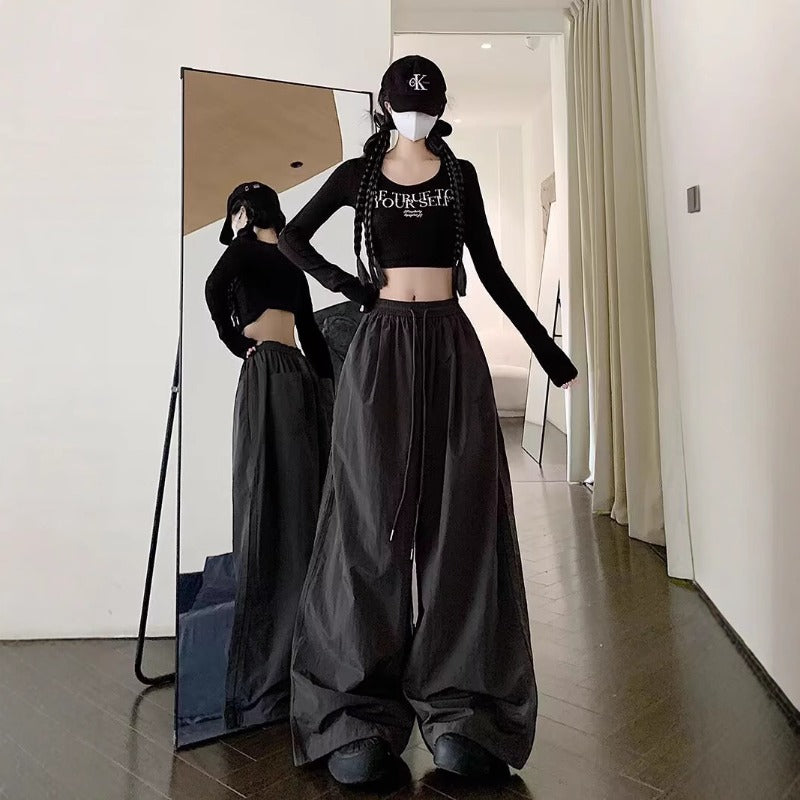 Women casual pant retro quick-drying loose