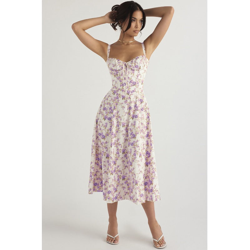 Women's dress: amazon bestseller - summer chic, elegant, high-end, spaghetti strap, soft & feminine style - french-inspired dress for women