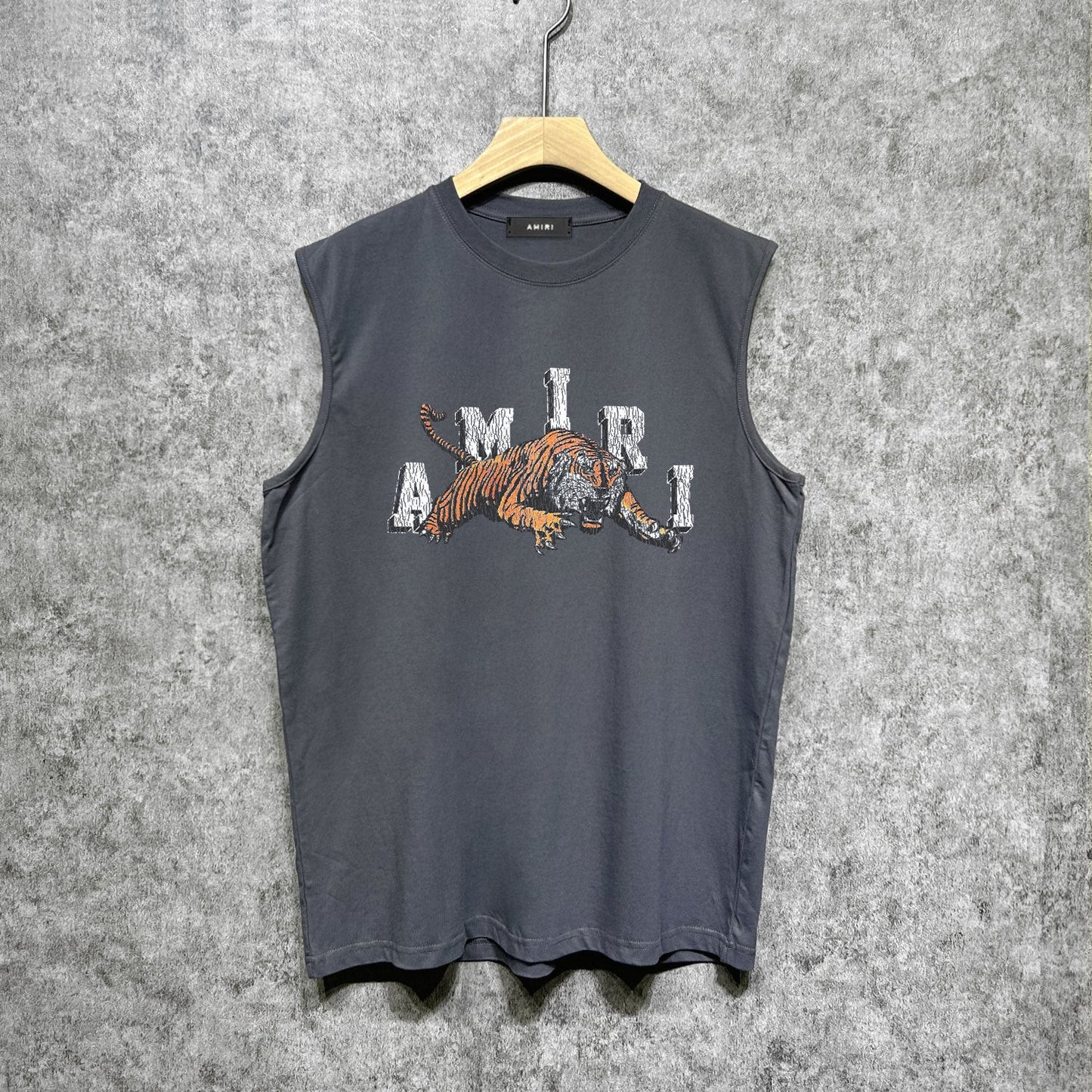 Amiri tank top bone fracture tiger print