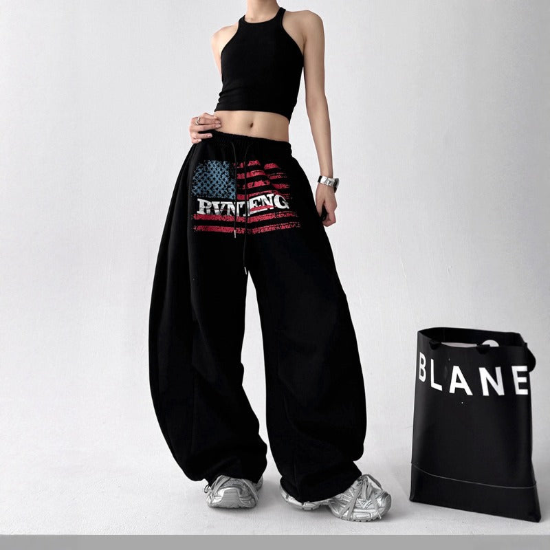 Women casual pants loose women elastic waist wide legs