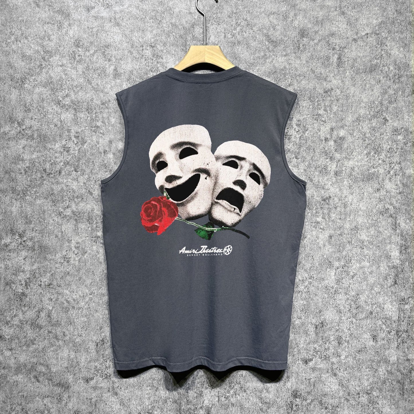 Amiri tank top double-sided rose printing