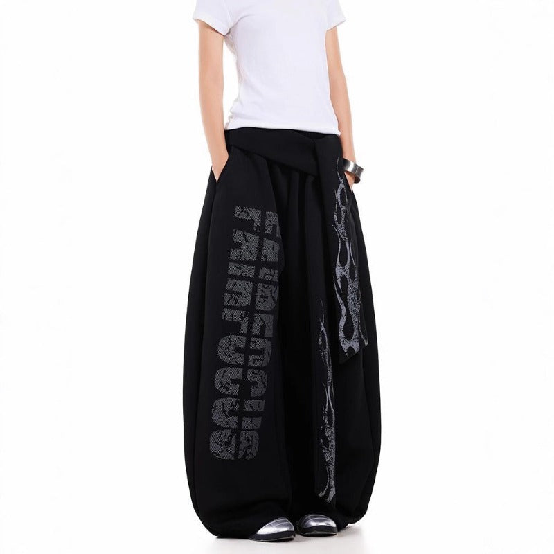 Women casual pants retro women loose scimitar pants